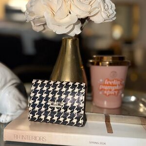 kate spade Black & White Houndstooth Compact Wallet
